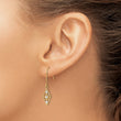 14K w/Rhodium Diamond-cut Small Diamond Shape Wire Earrings