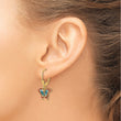 14k w/Blue and Red Enameled Wings Butterfly Leverback Earrings - Birthstone Company