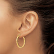 14k Large Striped Edge Hoop Earrings