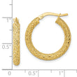14k 3mm Diamond-cut Hoop Earrings