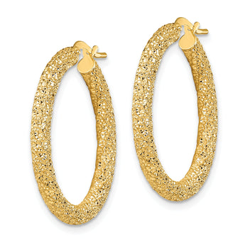 14k 2.65mm Diamond-cut Hoop Earrings