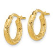 14k Polished and Diamond-cut 2.4mm Hoop Earrings
