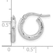 14k White Gold Polished Diamond-cut 2.4mm Hoop Earrings