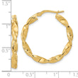 14k Polished and Textured Twisted Hoop Earrings