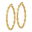 14K Polished and Textured Twisted Hoop Earrings