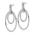 14k White Gold Gold Polished Diamond Cut Post Dangle Earrings