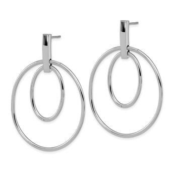 14k White Gold Gold Polished Post Dangle Earrings - Birthstone Company
