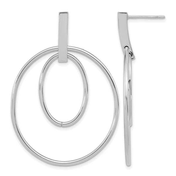 14k White Gold Gold Polished Post Dangle Earrings - Birthstone Company
