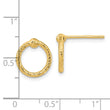 14k Polished & D/C Twisted Circle Post Earrings