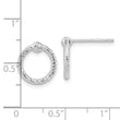 14k White Gold Polished & D/C Twisted Circle Post Earrings