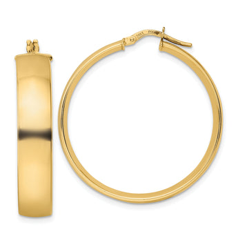 14K Polished Hoop Earrings