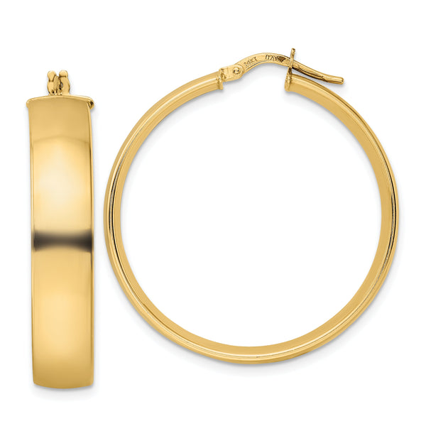 14K Polished Hoop Earrings