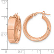 14K Rose Polished and Textured Inside Hoop Earrings - Birthstone Company