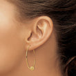 14K Wire Hoops Diamond-cut Bead Earrings