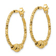 14K Diamond-cut Hoop Beaded Earrings
