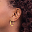 14K Polished and Fancy Hoop Earrings