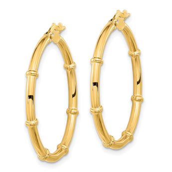14K Polished and Fancy Hoop Earrings