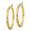 14K Polished and Satin Hoop Earrings