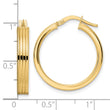 14K Polished Textured  Hoop Earring