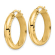 14K Polished & D/C Hoop Earrings