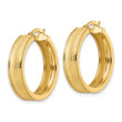 14K Brushed and Polished Hoop Earrings