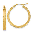 14K Polished Satin Diamond-cut Fancy Hoop Earrings