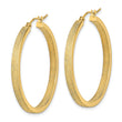 14K Polished and Brushed Hoop Earrings