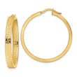 14K Greek Key Hoop Earrings