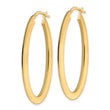 14K Polished  Oval  Hoop Earrings