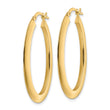 14K  Polished Oval  Hoop Earrings