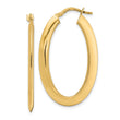 14K  Polished Oval  Hoop Earrings