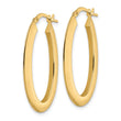 14K  Polished Oval Hoop Earrings