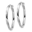 14k White Gold Polished 2.5x20x29mm Oval Hoop Earrings