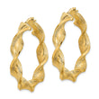 14K Polished & Greek Satin Twisted Hoop Earrings