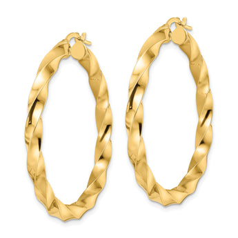 14K Polished Twisted Hoop Earrings