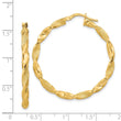14K Polished and Textured Twisted Hoop Earrings