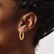 14K Polished and Satin Twisted Hoop Earrings