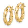 14K Brushed and Polished Twisted Hoop Earrings