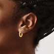 14K Brushed and Polished Twisted Hoop Earrings