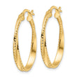 14K Polished Twisted Oval Hoop Earrings