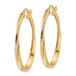 14K Polished Twisted Oval Hoop Earrings