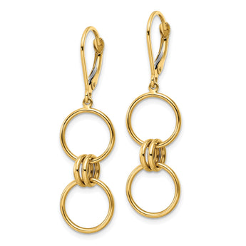 14k Circle Dangle Leverback Earrings - Birthstone Company