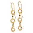 14K Three Circle Dangle Earrings