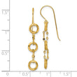 14K Three Circle Dangle Earrings