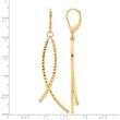 14K Polished Diamond Cut Fancy Dangle Leverback Earrings - Birthstone Company