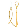 14K Polished Diamond Cut Fancy Dangle Leverback Earrings - Birthstone Company