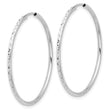 14k White Gold D/C 1.50mm Endless Hoop Earrings