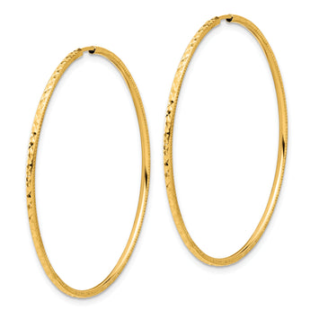 14k D/C 1.50mm Endless Hoop Earrings