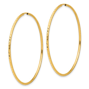 14k D/C 1.50mm Endless Hoop Earrings
