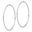 14k White Gold D/C 1.50mm Endless Hoop Earrings